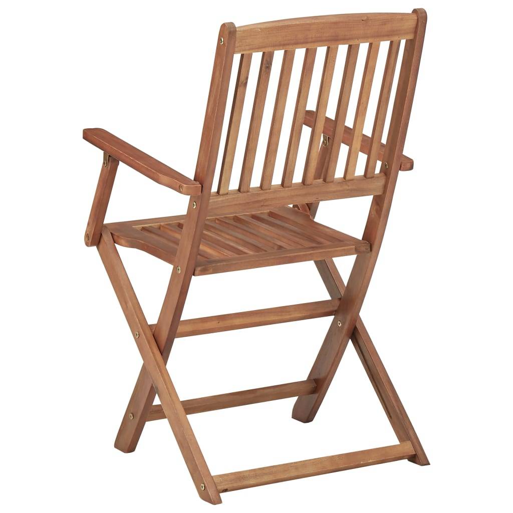 Chaises de jardin pliables bois d'acacia taupe 54 x 57 x 91 cm - PANGIVO - Image 7