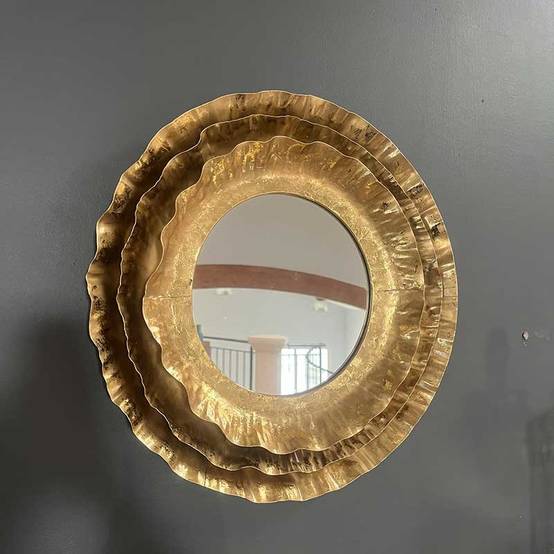 La Grande Prairie - Miroir rond doré King 40x40x6cm - Image 3