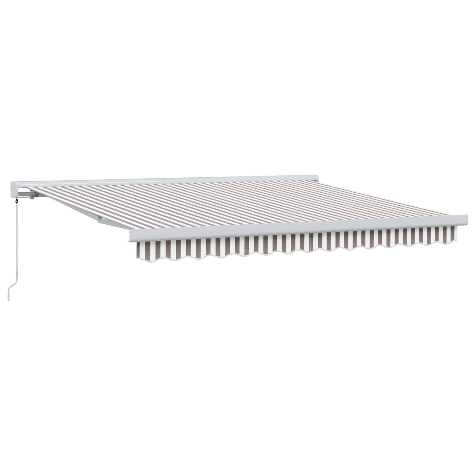 ComfortXL - Store banne manuel toile aluminium pour jardin ombre estivale 350x250 gris clair - ComfortXL Outdoor Living - Image 2