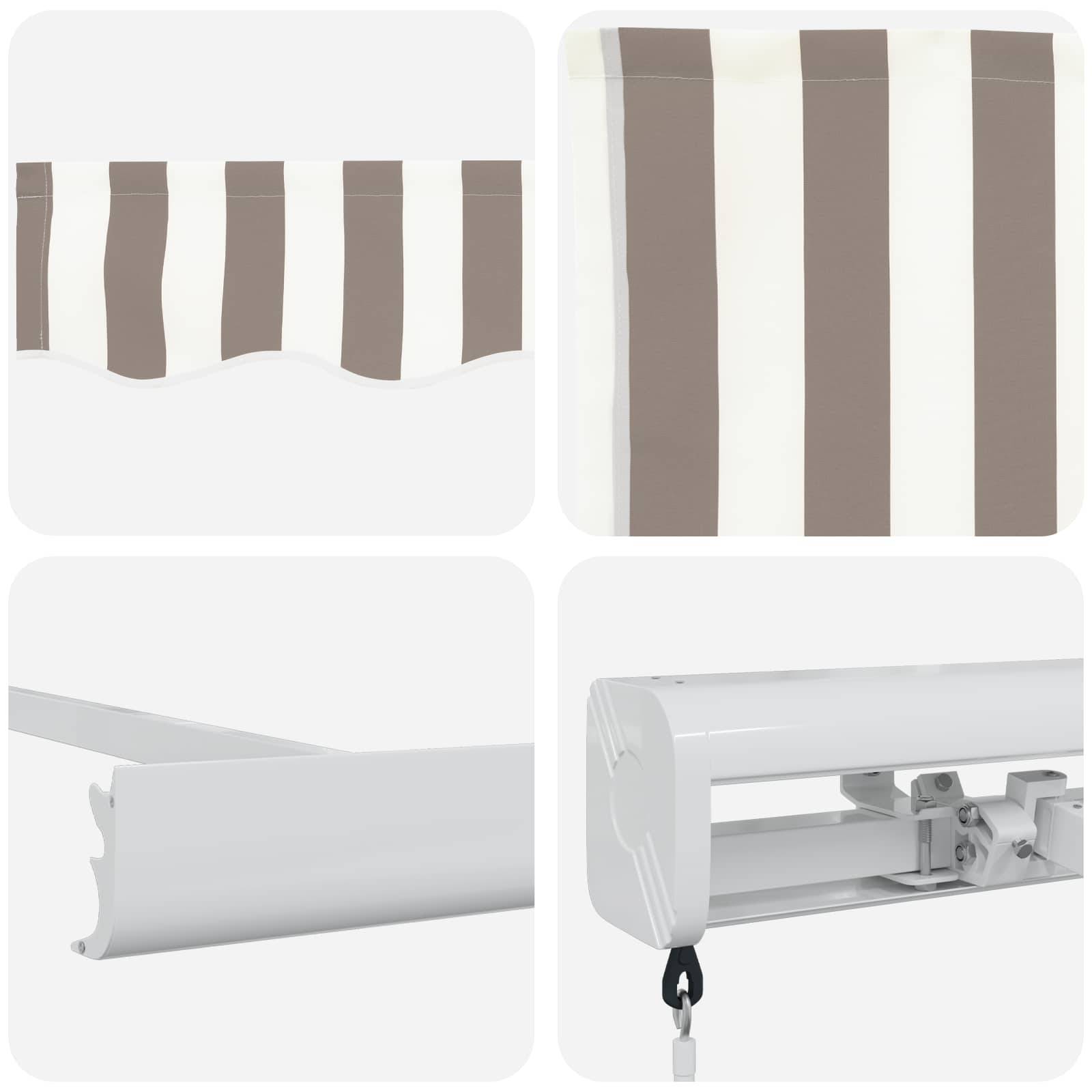 ComfortXL - Store banne manuel toile aluminium pour jardin ombre estivale 350x250 gris clair - ComfortXL Outdoor Living - Image 4
