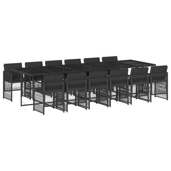 Grande Table de Jardin 330cm et 12 Chaises Noires en Résine Tressée, Salon Encastrable pour 12 Personnes – ComfortXL Outdoor Living - Image 2