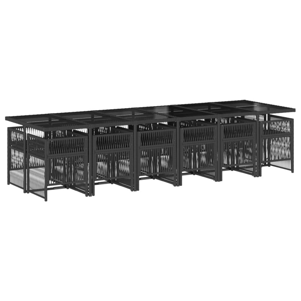 Grande Table de Jardin 330cm et 12 Chaises Noires en Résine Tressée, Salon Encastrable pour 12 Personnes – ComfortXL Outdoor Living - Image 3