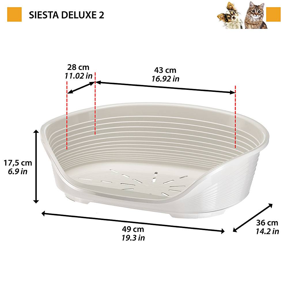 Ferplast - FERPLAST - Panier Chien Panier Chat - Lit pour Chien en Plastique Small - 100% Plastique Recyclé - Lit pou Chat Lavable - Respirant Antidérapant - - Imagen 2