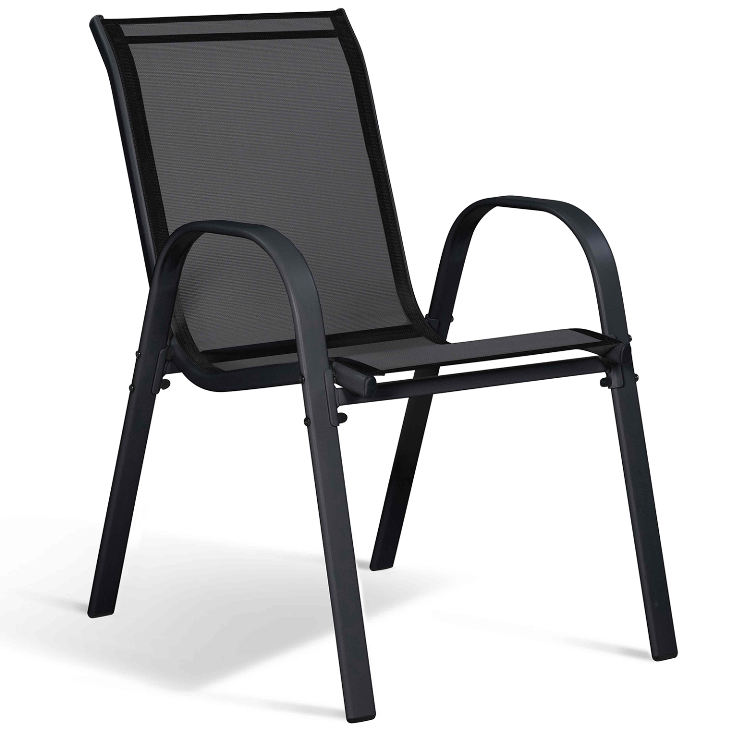 Salon de jardin POLY table extensible 90-180 CM et 8 chaises bois et noir - Image 4