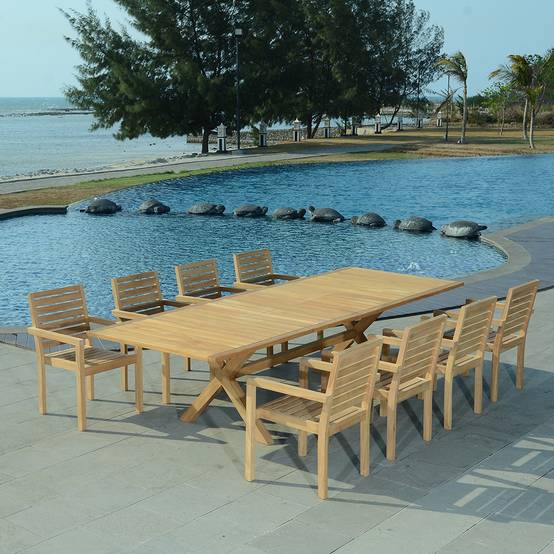 Salon de jardin teck massif Marsala, 8 places - TECK'Attitude - Imagen 5