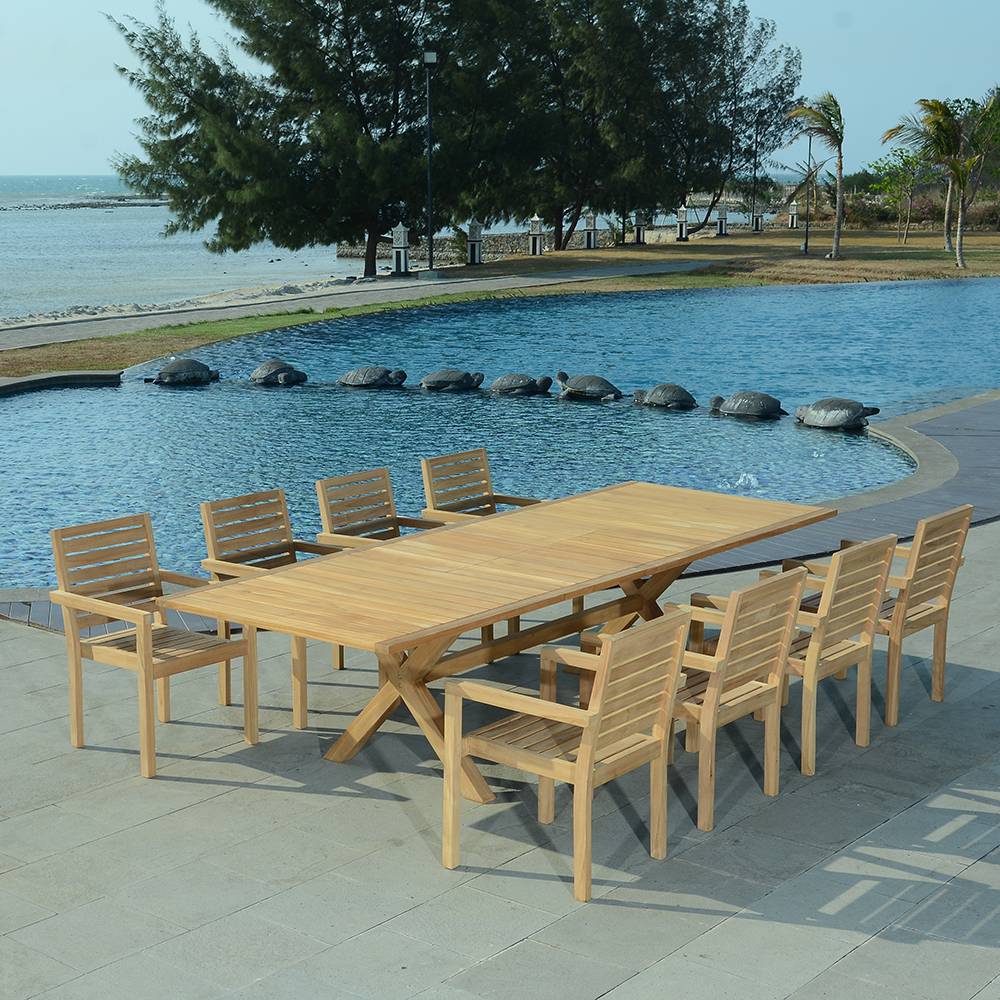 Salon de jardin teck massif Marsala, 8 places - TECK'Attitude - Imagen 5