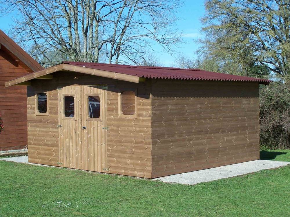 Habrita - Abri THERMABRI madriers sans plancher, toit double pente 19,69 m² Habrita - Imagen 1