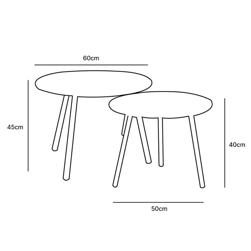 Wilsa Garden - Lot de 2 tables de jardin rondes en acier Marron MARINA - Image 10