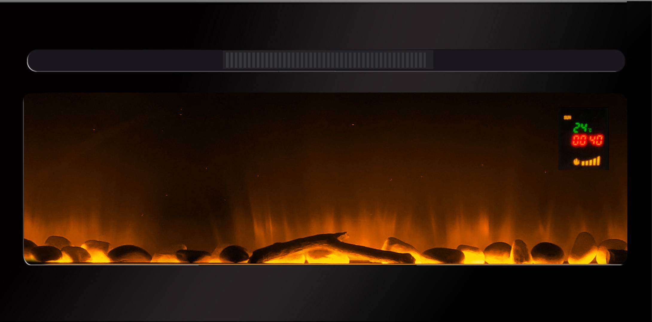 Cheminée électrique Encastrable Elysée 90 cm Effet Flammes LED Chemin'Arte - Image 1