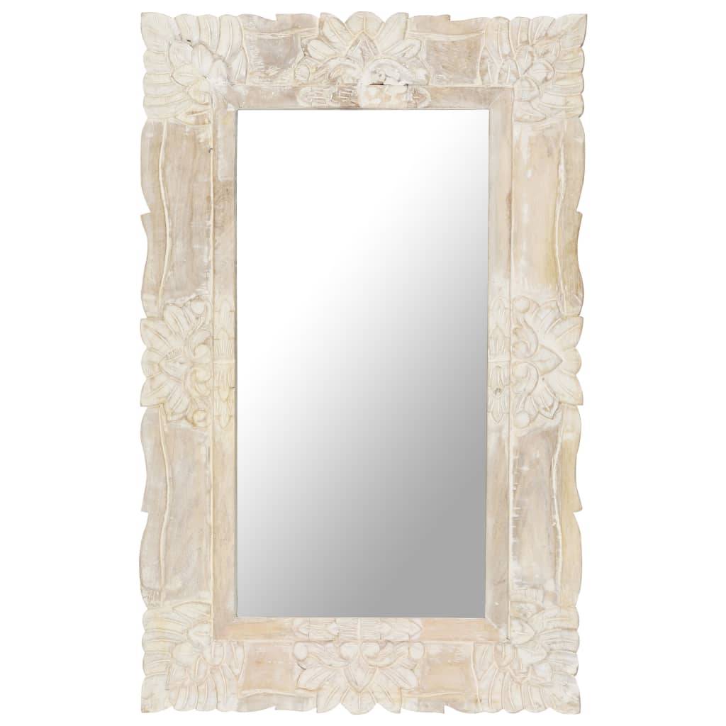 Maison Chic - Miroir - Miroir décoratif Blanc 80x50 cm Bois de manguier massif - Image 2