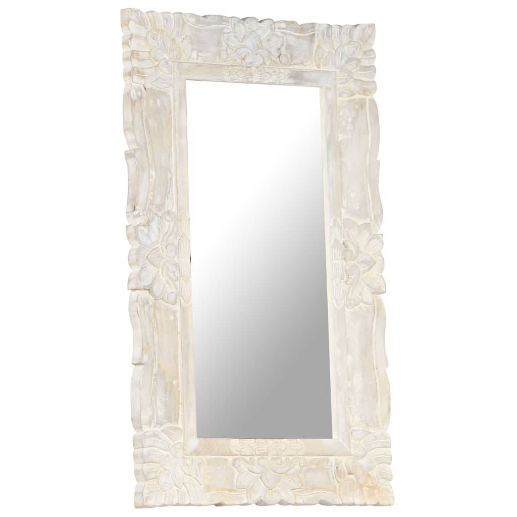 Maison Chic - Miroir - Miroir décoratif Blanc 80x50 cm Bois de manguier massif - Image 1