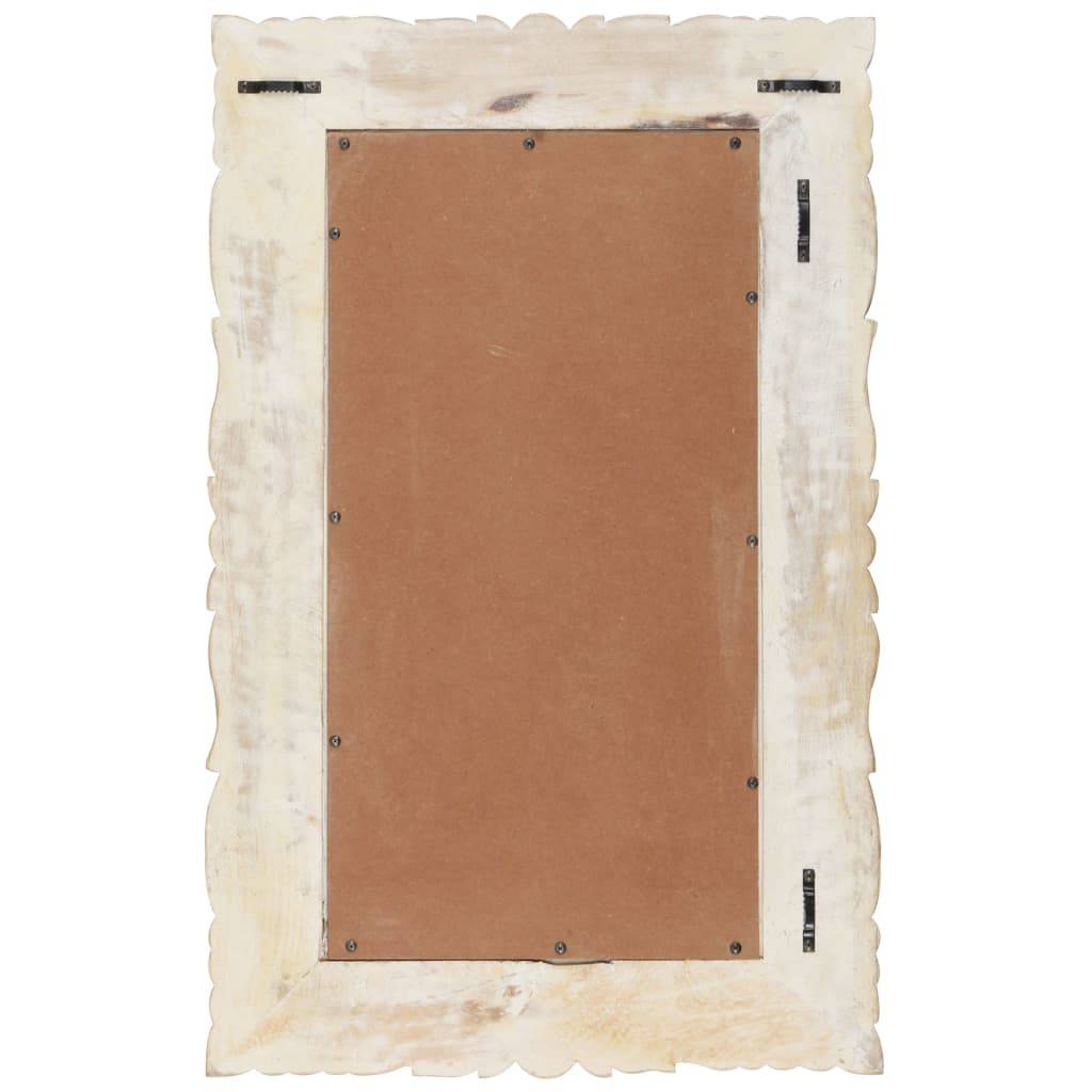 Maison Chic - Miroir - Miroir décoratif Blanc 80x50 cm Bois de manguier massif - Image 3