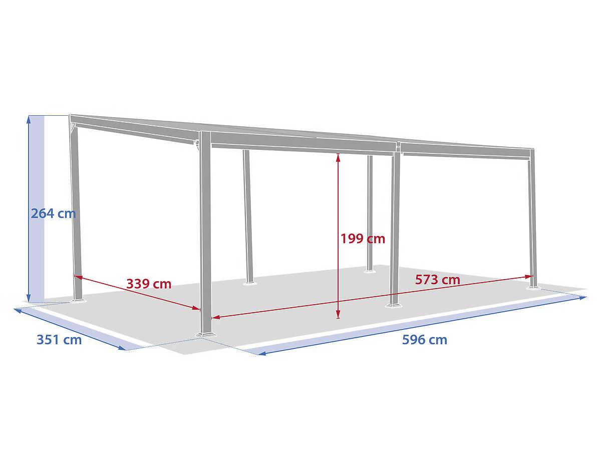 Hesperide - Pergola bioclimatique ... lattes Avila 6 x 3,5 m aluminium graphite + moustiquaires - Hesperide - Imagen 6