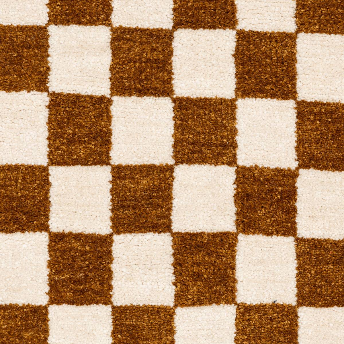 Atmosphera - Tapis décoratif motif Damier tufté Jaune ocre 118 x 170 cm - Imagen 2