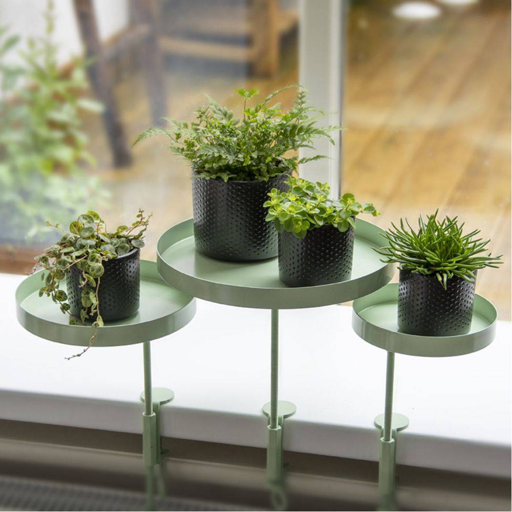 Esschert Design - Support à plantes rond  à fixer hauteur réglable vert 24.6 x 18 cm - Imagen 2