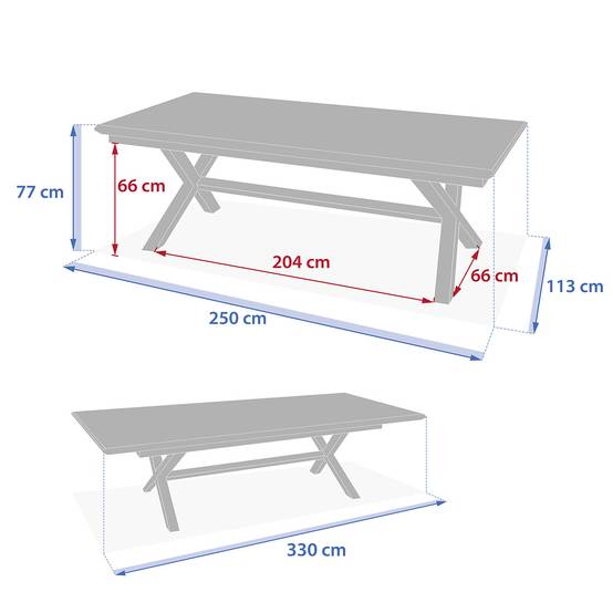 Hesperide - Table de jardin extensible "Axiome" effet bois lin & argile 12 places en aluminium - Hespéride - Image 8