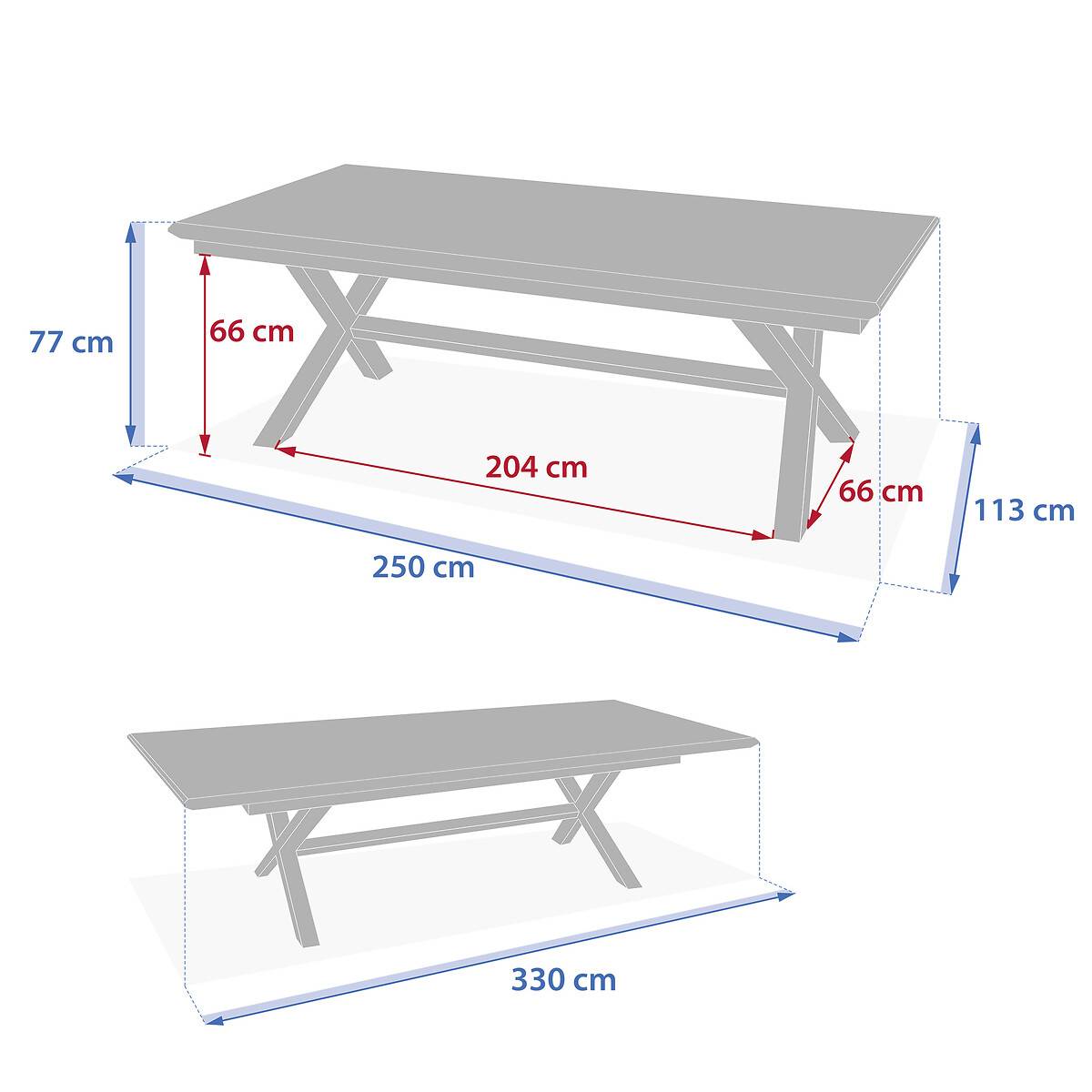 Hesperide - Table de jardin extensible "Axiome" effet bois lin & argile 12 places en aluminium - Hespéride - Image 8