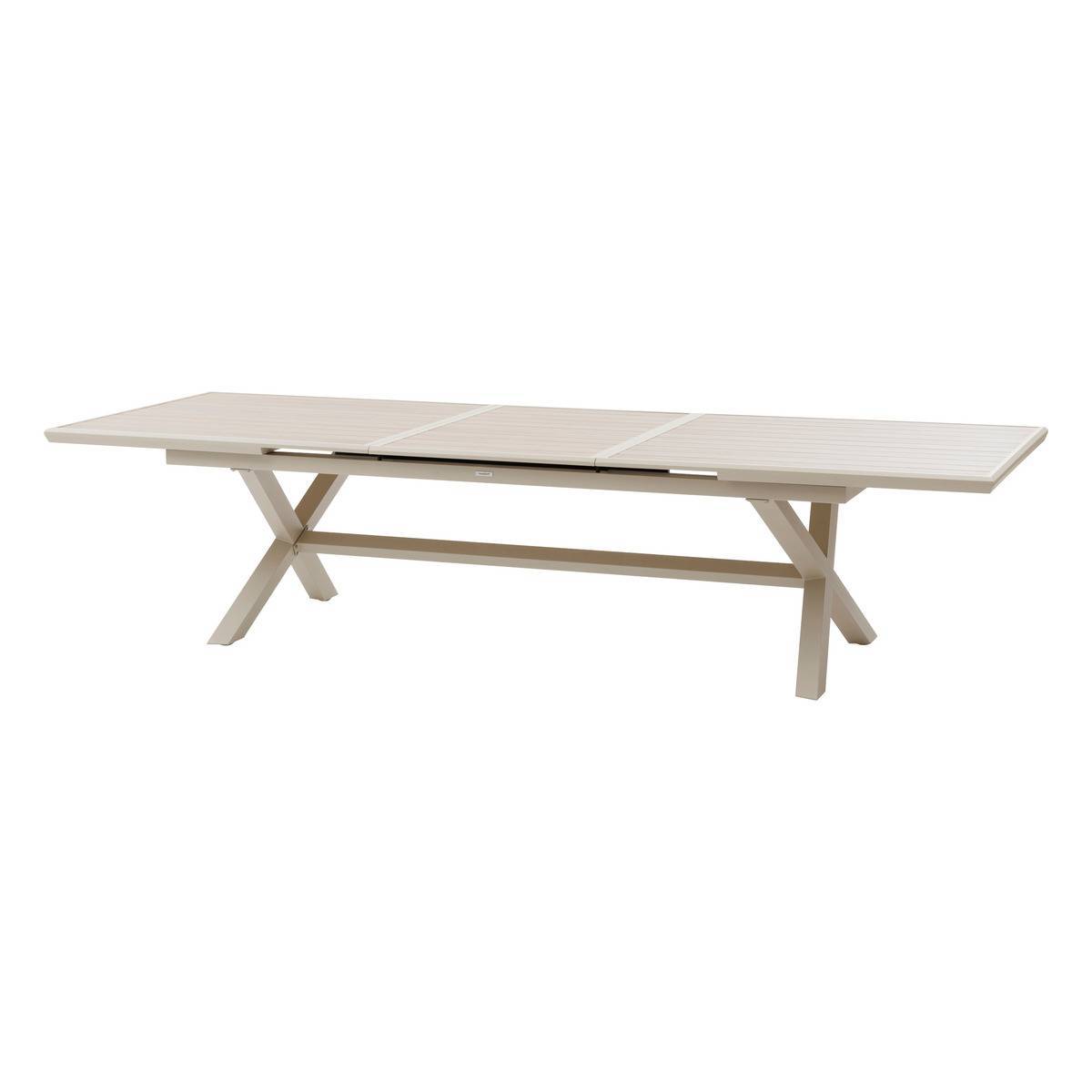Hesperide - Table de jardin extensible "Axiome" effet bois lin & argile 12 places en aluminium - Hespéride - Image 3