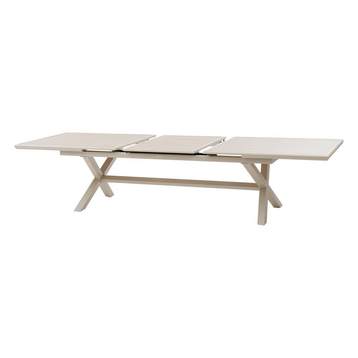 Hesperide - Table de jardin extensible "Axiome" effet bois lin & argile 12 places en aluminium - Hespéride - Image 5