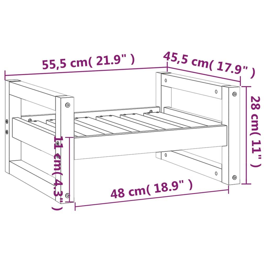 Vidaxl - Lit pour chien 55,5x45,5x28 cm Bois de pin solide vidaXL 821467 - Imagen 3