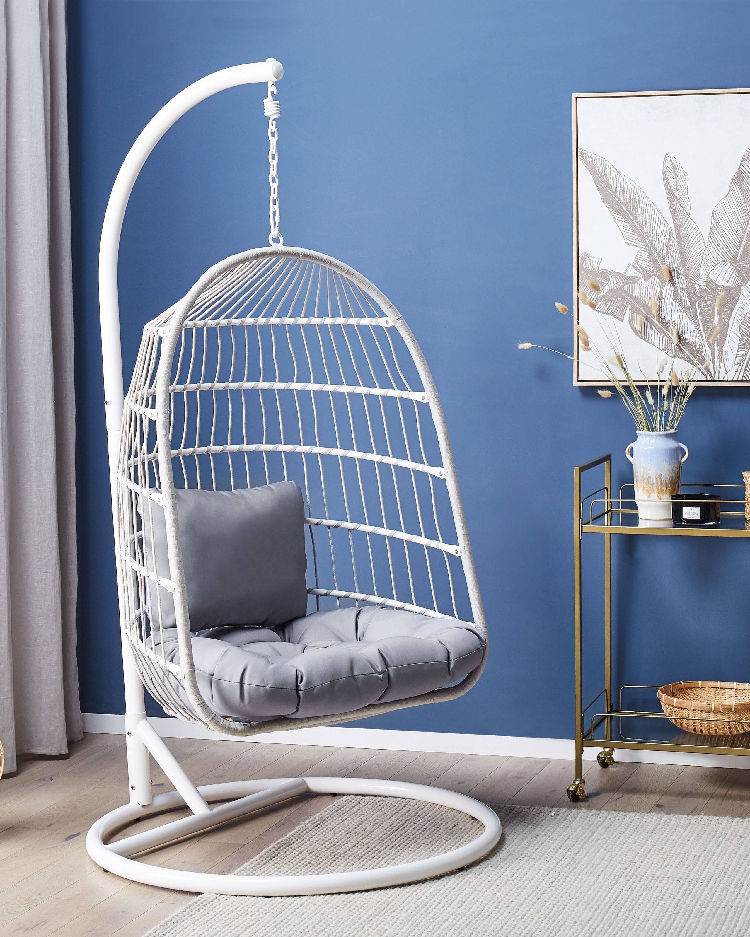 Beliani - Chaise porte-à-faux Tissu Blanc ALLERA - 102x102x199- Beliani - Image 1