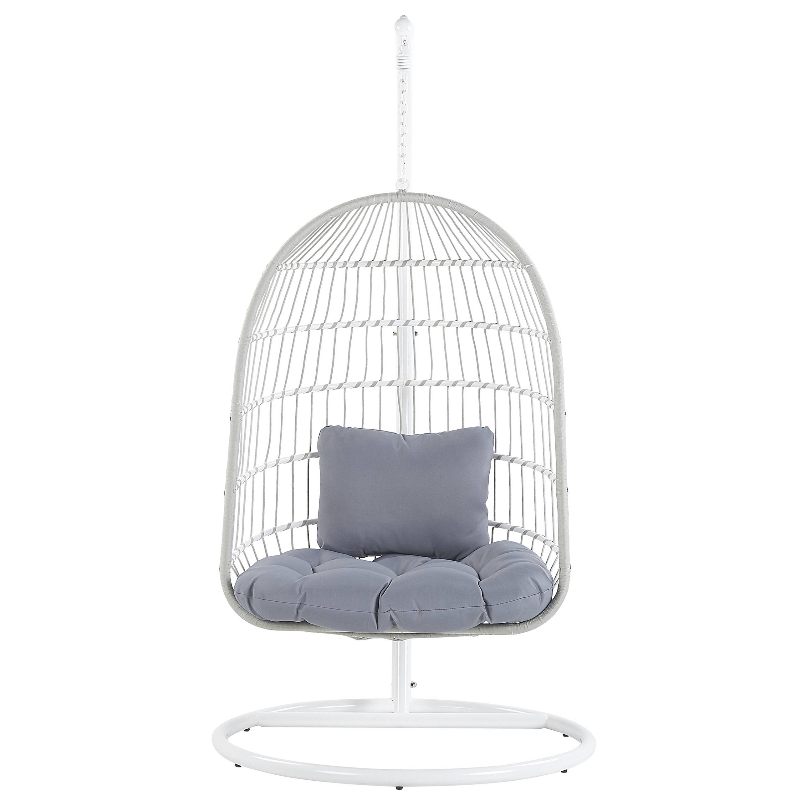 Beliani - Chaise porte-à-faux Tissu Blanc ALLERA - 102x102x199- Beliani - Image 5