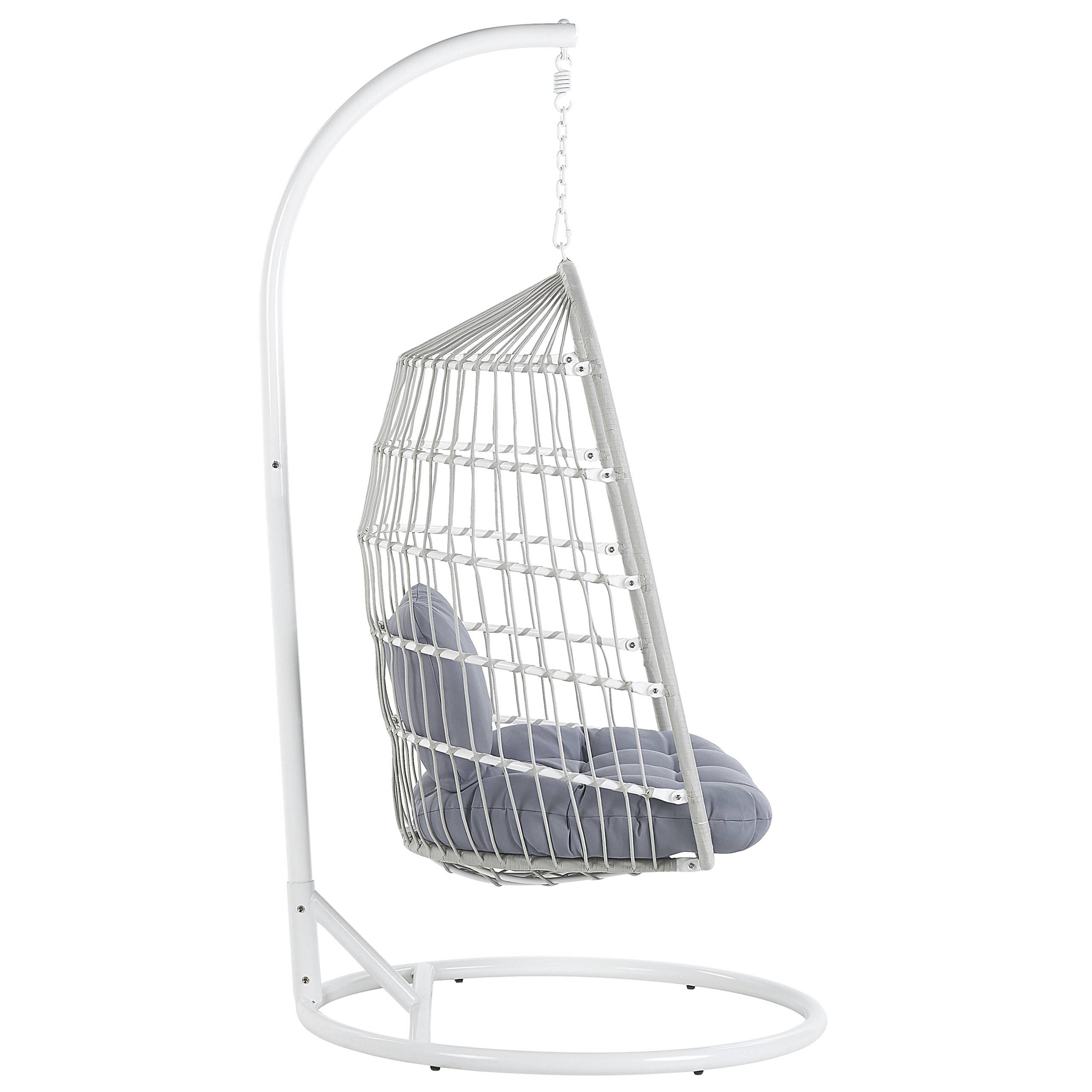 Beliani - Chaise porte-à-faux Tissu Blanc ALLERA - 102x102x199- Beliani - Image 6