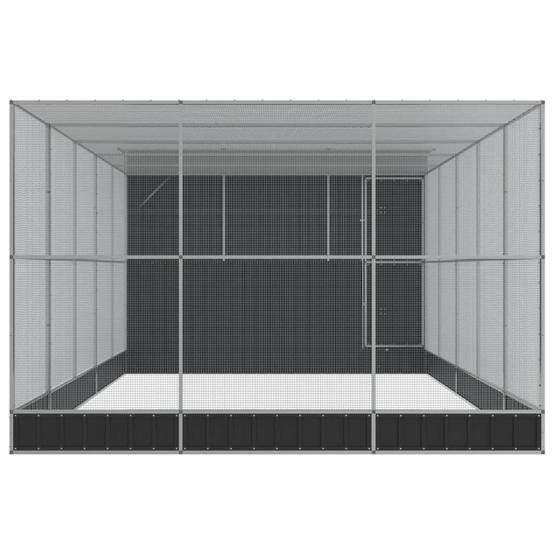 Cage Oiseaux XXL Extension Acier Durable Argent 704x303x216cm - ComfortXL Outdoor Living - Image 4