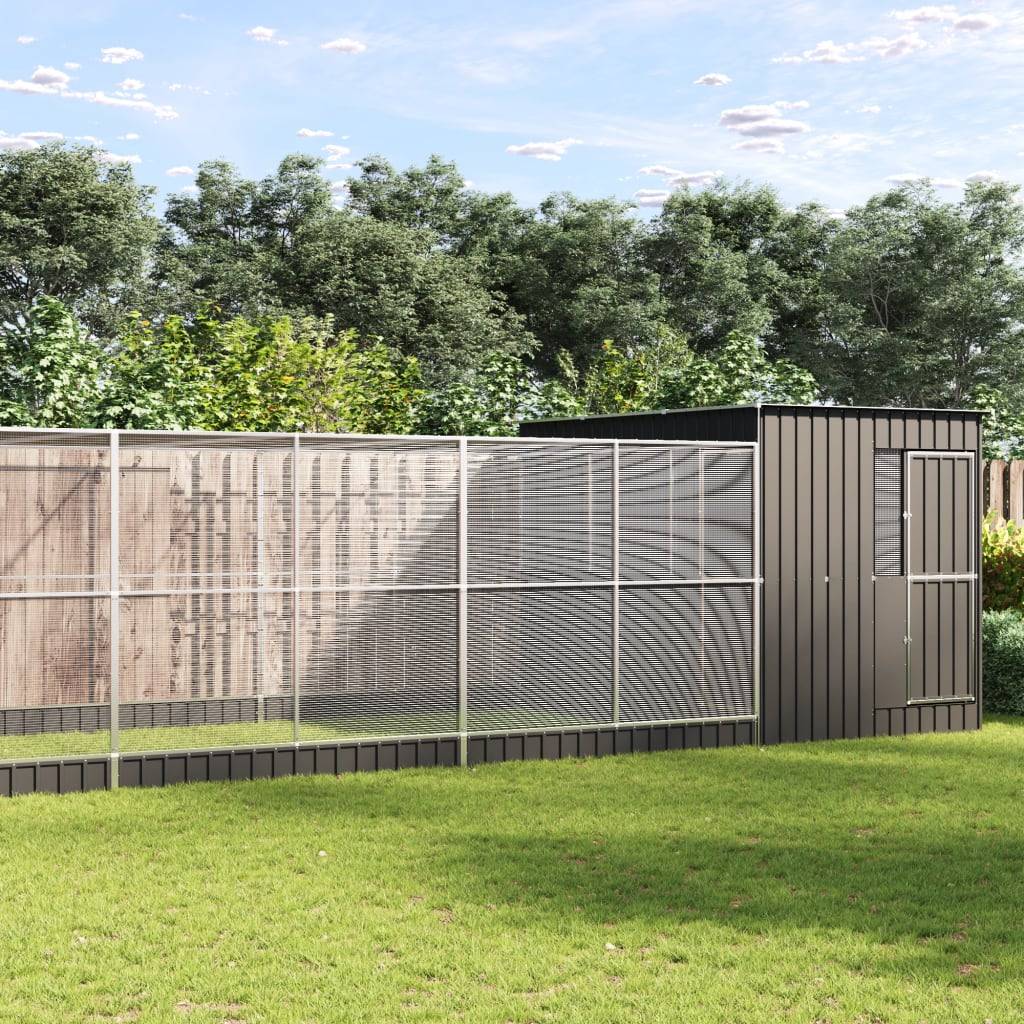 Cage Oiseaux XXL Extension Acier Durable Argent 704x303x216cm - ComfortXL Outdoor Living - Image 1