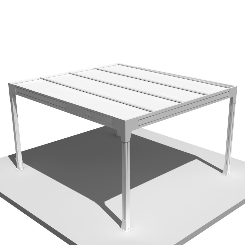 Carport HAPESIRE Isotoit® îlot 6,26x3,50m (Blanc) - Alia Productions - Imagen 2