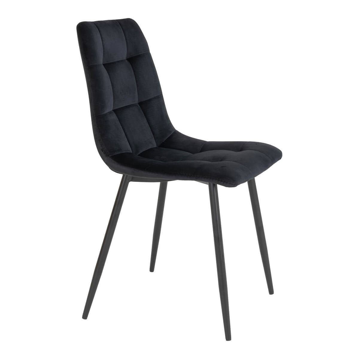 ALTOBUY - Lot de 6 Chaises Velours Noir et Piétement Acier - STRIB - Image 7