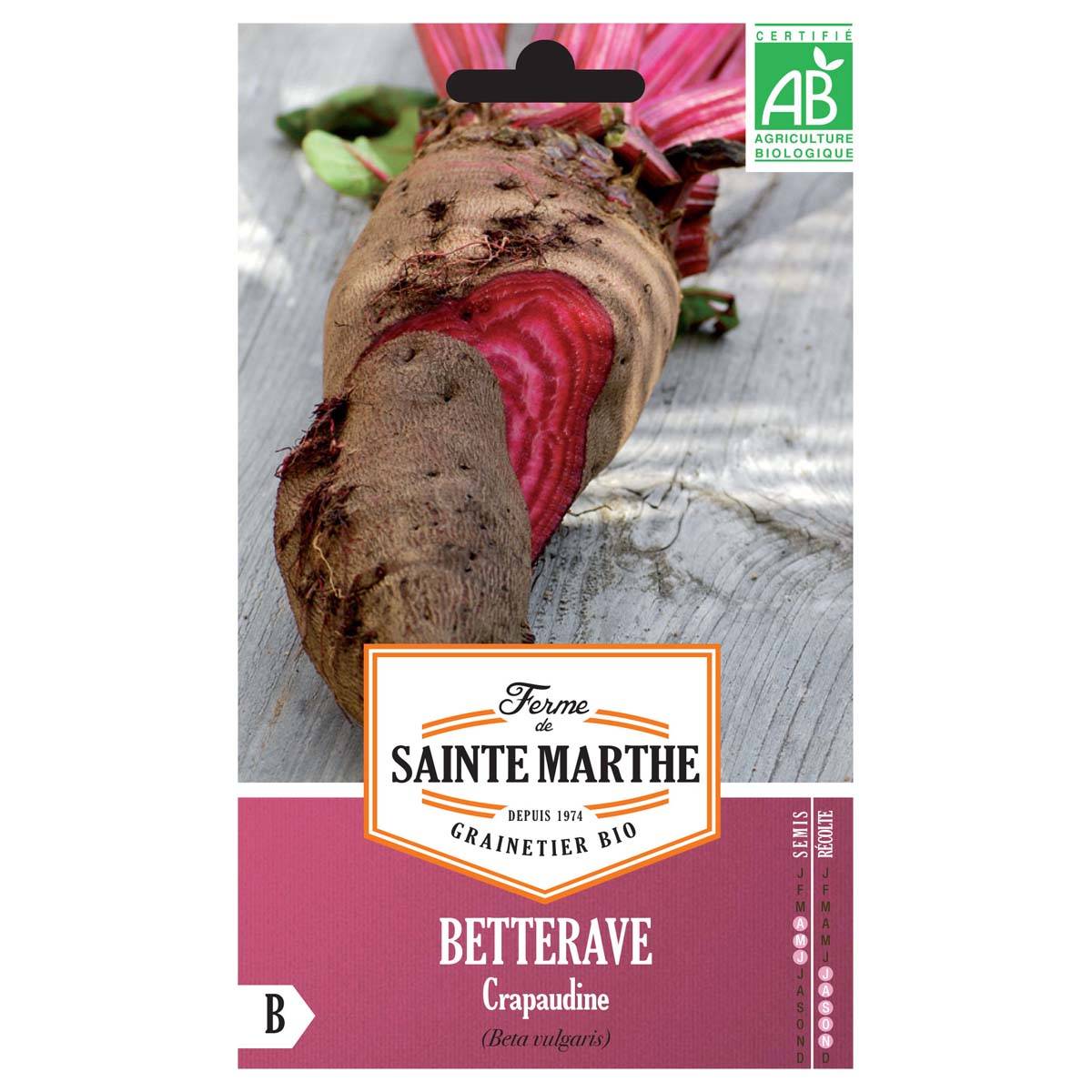 Betterave Crapaudine Bio - Ferme de Sainte Marthe le sachet de 250 graines environ (4.5g)