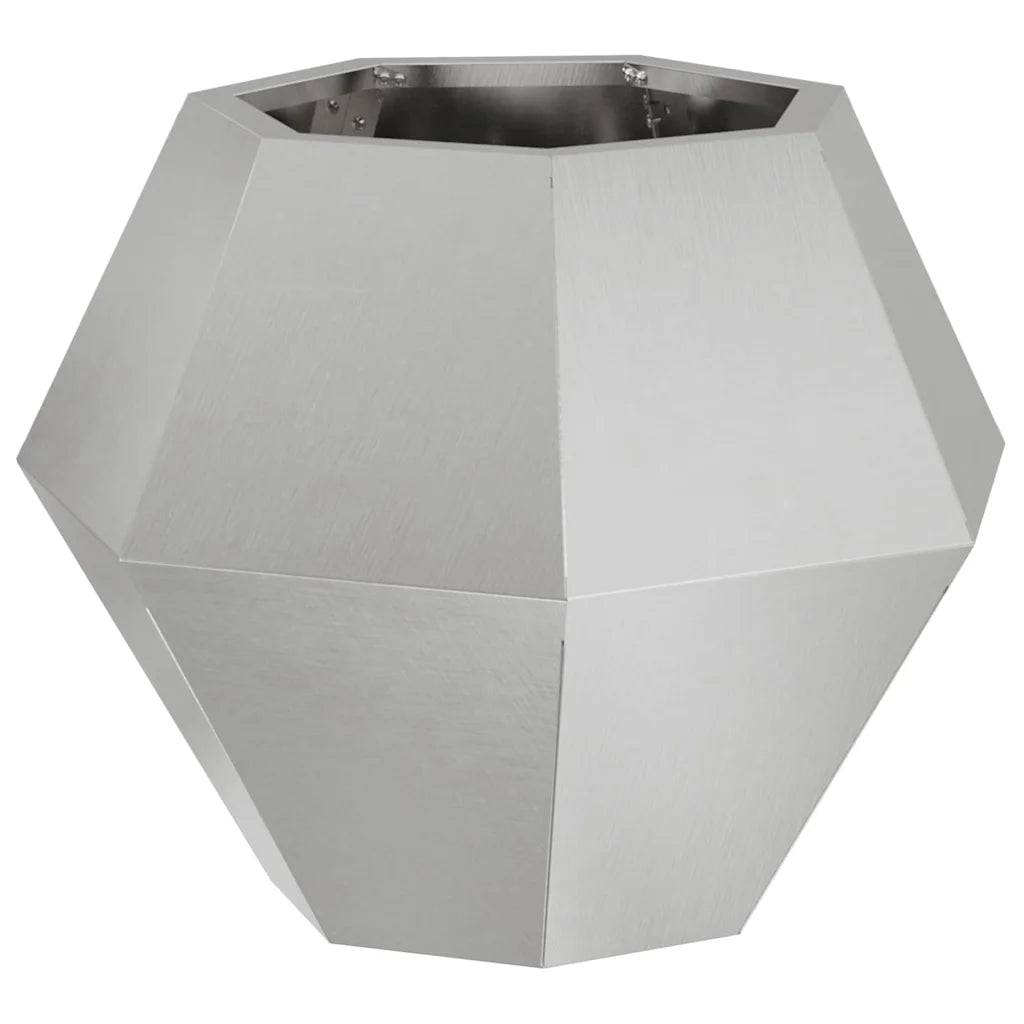 Helloshop26 - Lot de 2 jardinières rectangulaires extérieures pratiques 50 x 50 x 40 cm en acier inoxydable argent - Image 2