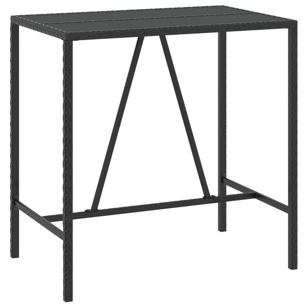 Helloshop26 - Ensemble de bar de jardin 7 pièces avec coussins noir poly rotin - Imagen 4