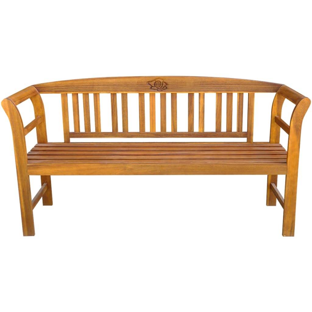 Helloshop26 - Banc de jardin meuble de patio d'extérieur terrasse 157 x 45 x 82,5 cm bois d'acacia solide - Imagen 2