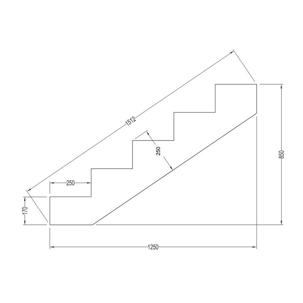 Escalier Bois Exterieur - 5 Marches - Largeur : 80 cm - Marches découpables - Sans Contremarches - Pin du Nord - Imagen 6