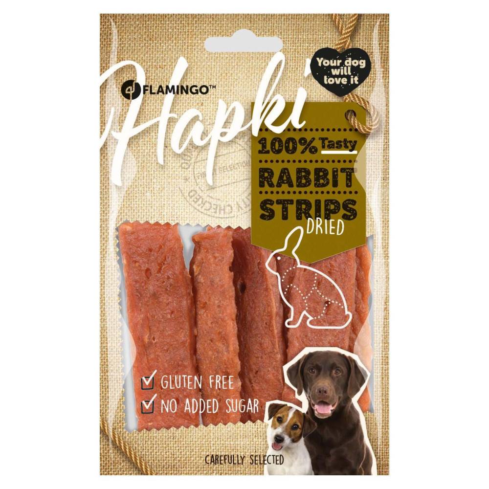 Flamingo - Friandise lamelles de lapin Hapki pour chien 85 g sans gluten - Imagen 4