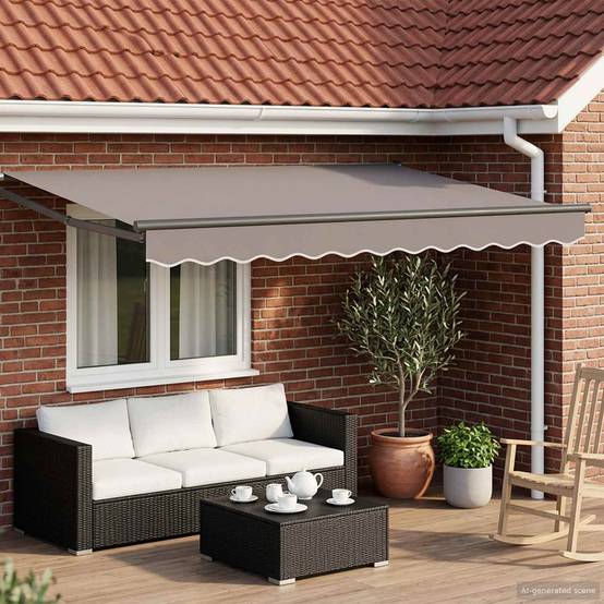 ComfortXL - Store banne électrique motorisé aluminium terrasse Gris clair et anthracite 3x2,5m - ComfortXL Outdoor Living - Image 1