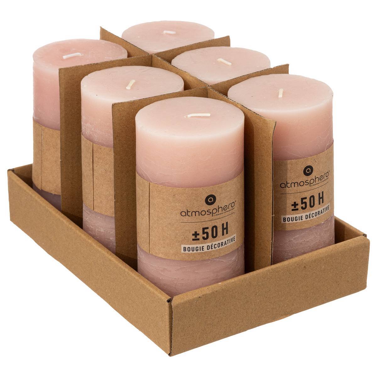 Atmosphera - Bougie rustique rose clair 445g - Atmosphera Créateur d'intérieur - Image 5