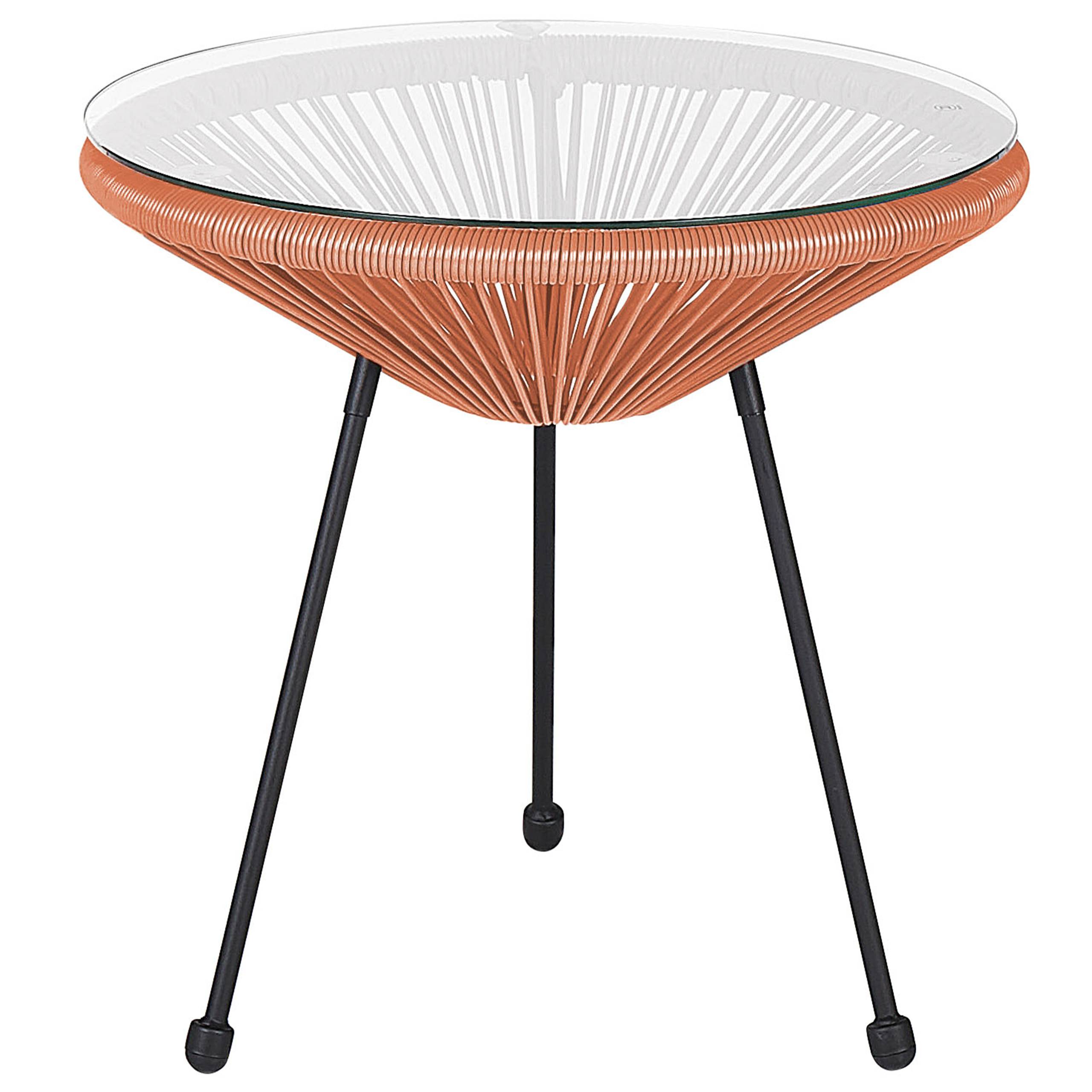 Beliani - Set de bistrot, 2 Personnes Polyrotin Orange ACAPULCO II - Beliani - Imagen 8