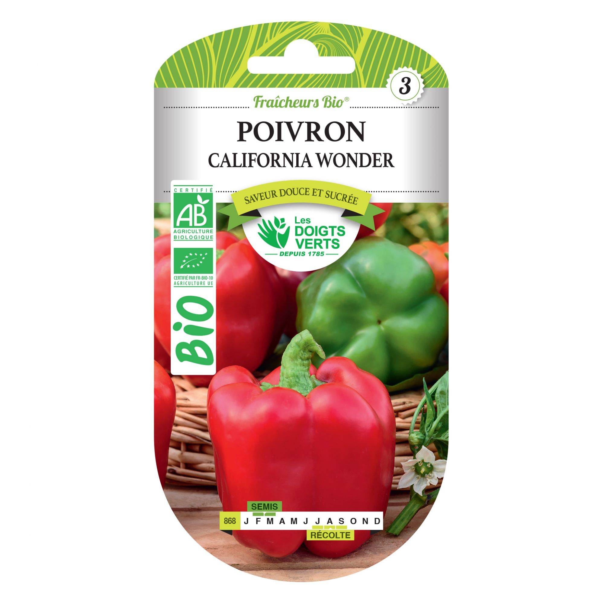 Graines poivron California wonder BIO Les Doigts Verts - Image 1
