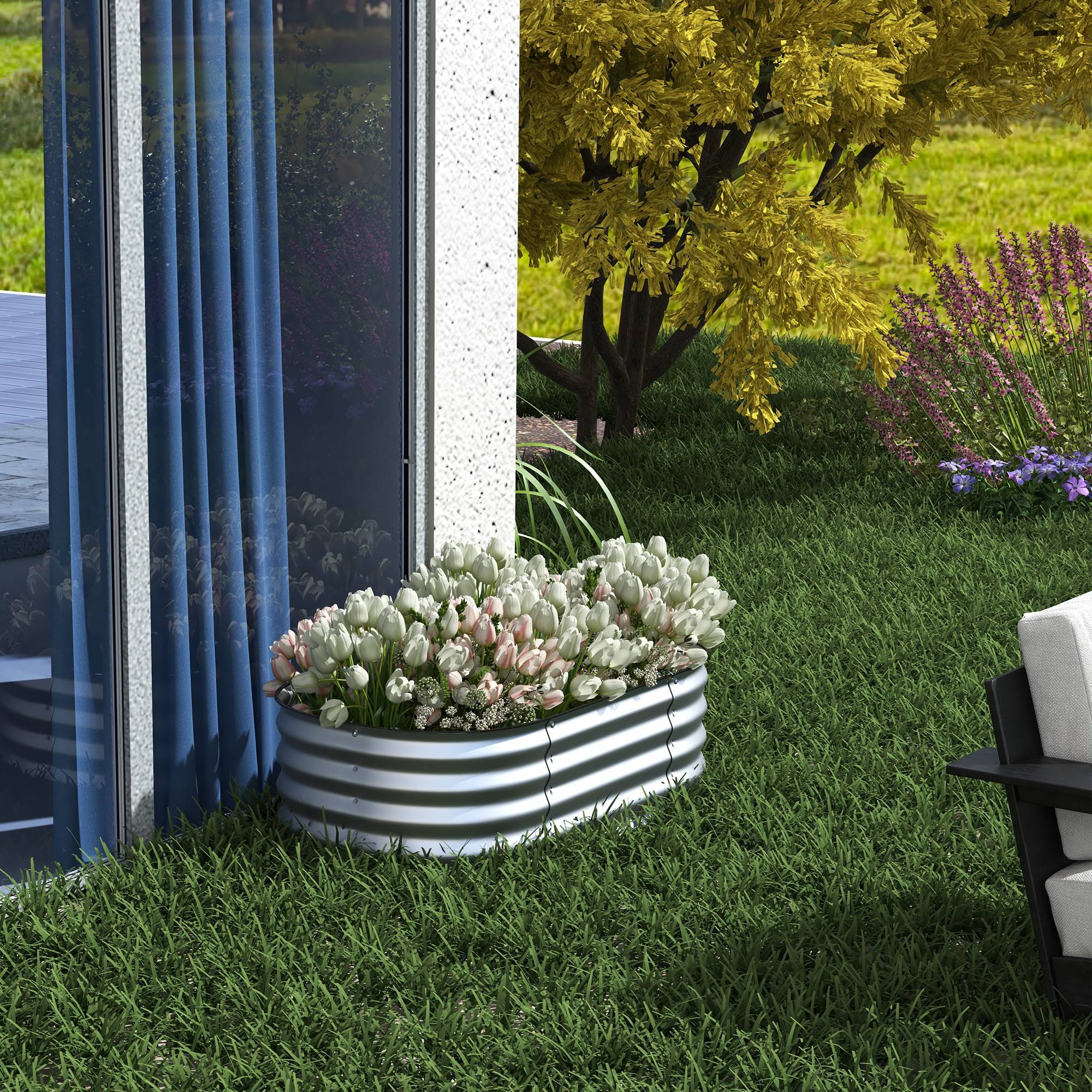 PANGIVO - Carré potager acier galvanisé argent 105 x 62 x 30 cm - PANGIVO - Image 4