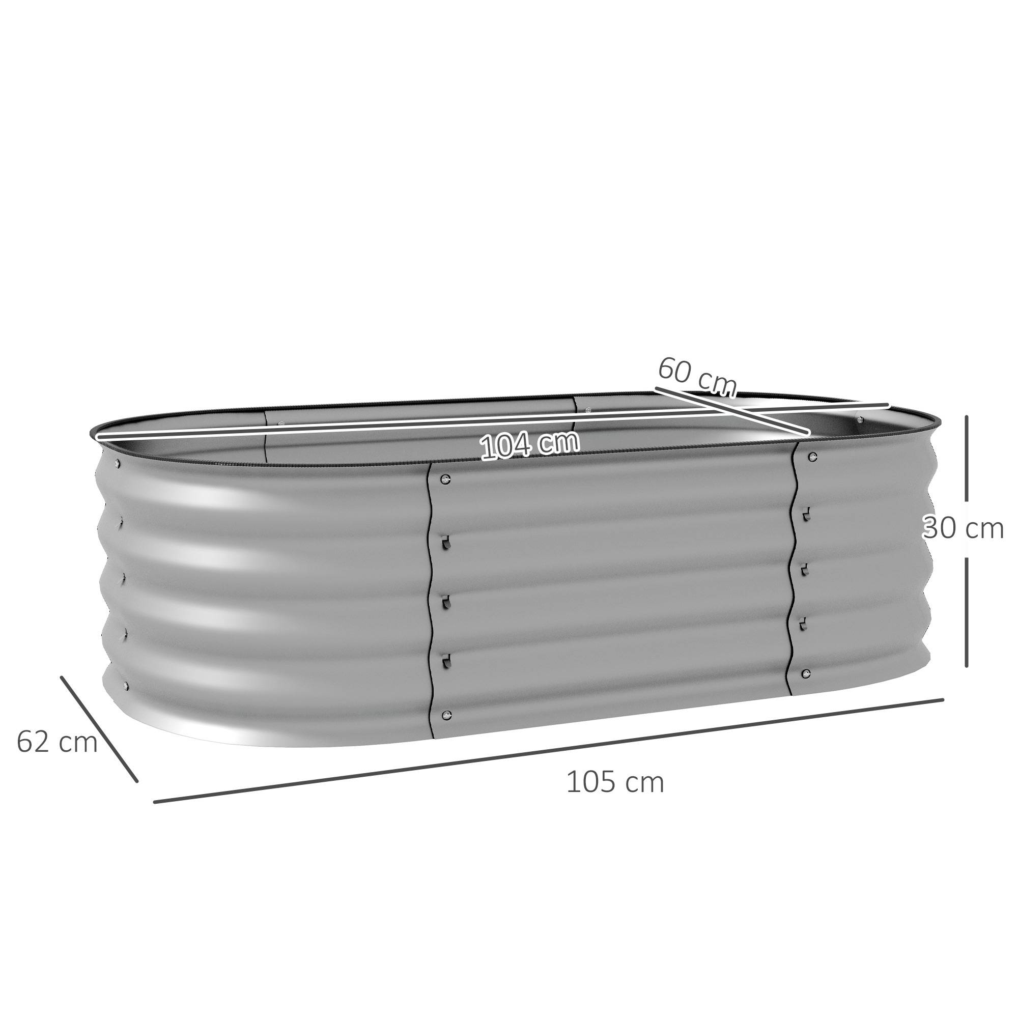 PANGIVO - Carré potager acier galvanisé argent 105 x 62 x 30 cm - PANGIVO - Image 5
