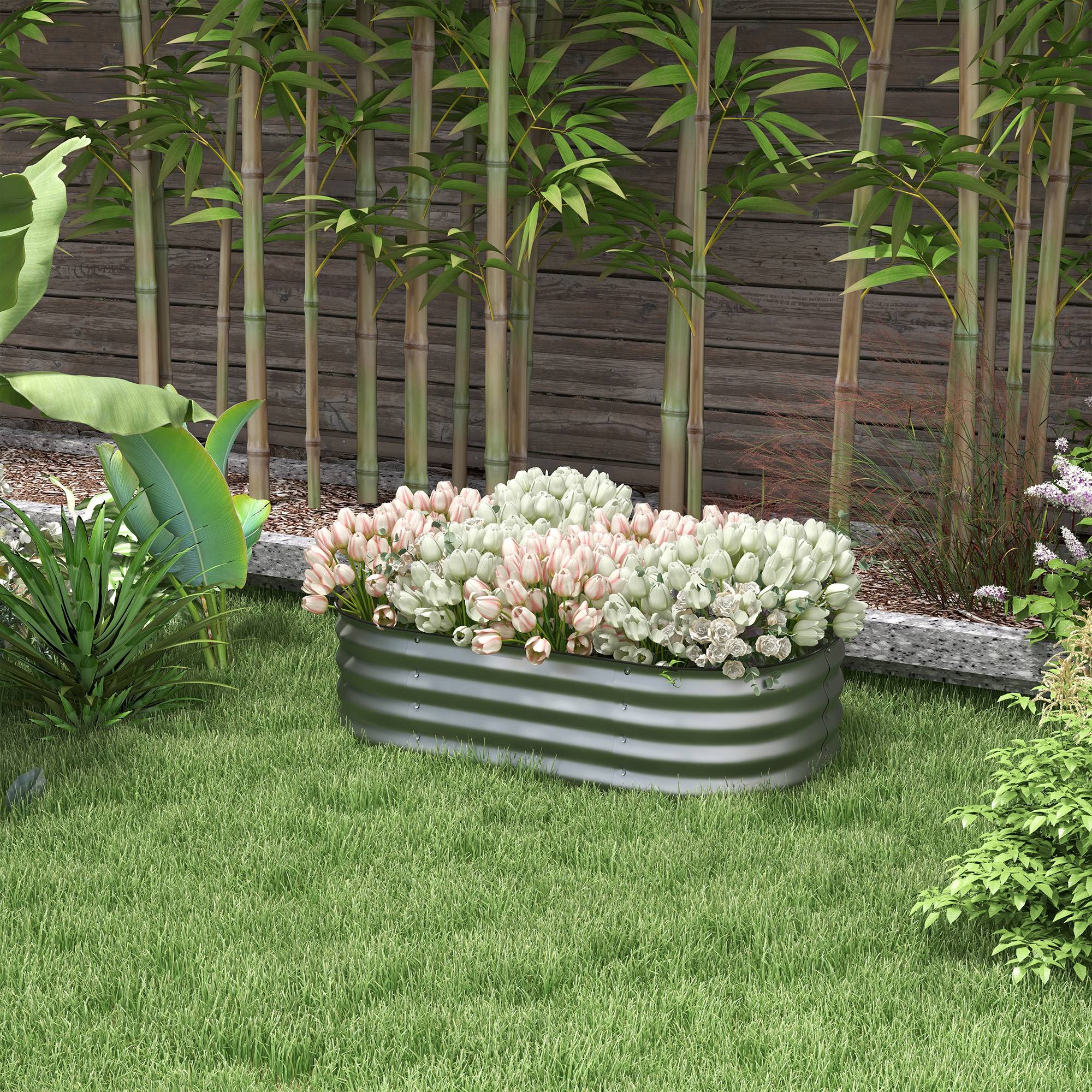 PANGIVO - Carré potager acier galvanisé argent 105 x 62 x 30 cm - PANGIVO - Image 3