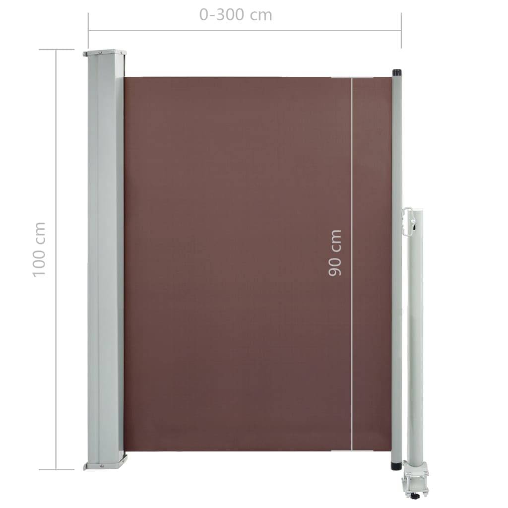Helloshop26 - Auvent paravent store brise-vue latéral rétractable de patio jardin terrasse balcon protection visuelle écran 100 x 300 cm marron - Imagen 6