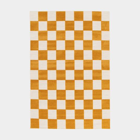 Decoweb - Tapis extérieur et intérieur motif damier - Marius - Jaune moutarde - 160 x 230 cm - Decoweb - Imagen 1