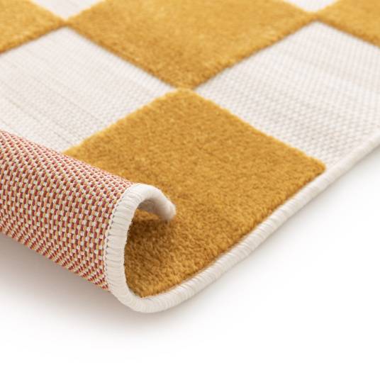 Decoweb - Tapis extérieur et intérieur motif damier - Marius - Jaune moutarde - 160 x 230 cm - Decoweb - Imagen 5