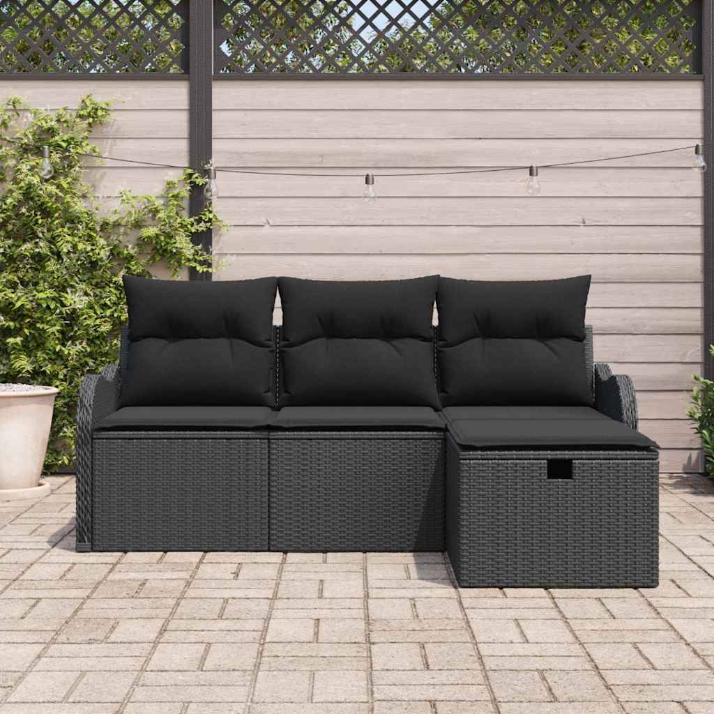 Vidaxl - Ensemble de canapé de jardin 4 pcs-Salons de jardin Poly rotin 458112 - Image 3