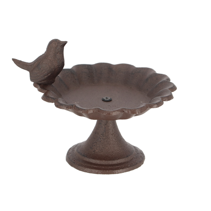 Best For Birds - Bain d'oiseau en fonte - Marron - D 15,1 x H 13,6 cm