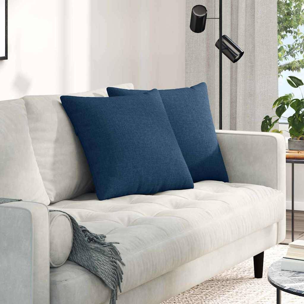 Set de 2 Coussins Carrés en Tissu Déhoussables pour Canapé Fauteuil Décoration Bleu 50x50 cm – ComfortXL Outdoor Living - Imagen 1